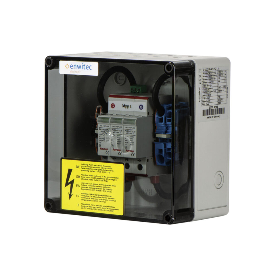 enwitec 10012751 Generatoranschlusskasten 1 MPPT 1-2 Stränge SPD Typ 2