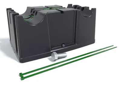 K2 2004880 PVX Multistrap+ Auflager für Kabelrinnen, bis 300m Breite, schwarz